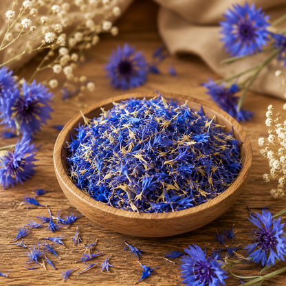 petales de bleuet bleu