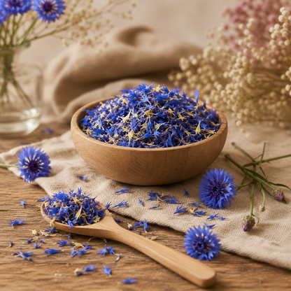 petales de bleuet bleu