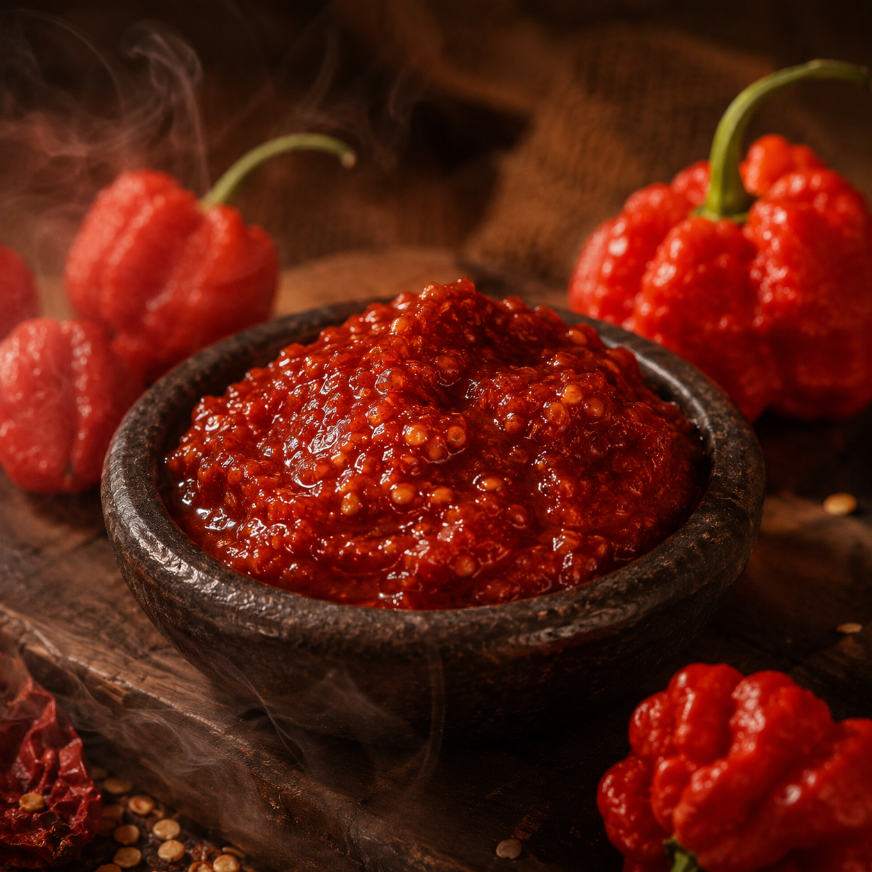 Purée de piment trinidad scorpion