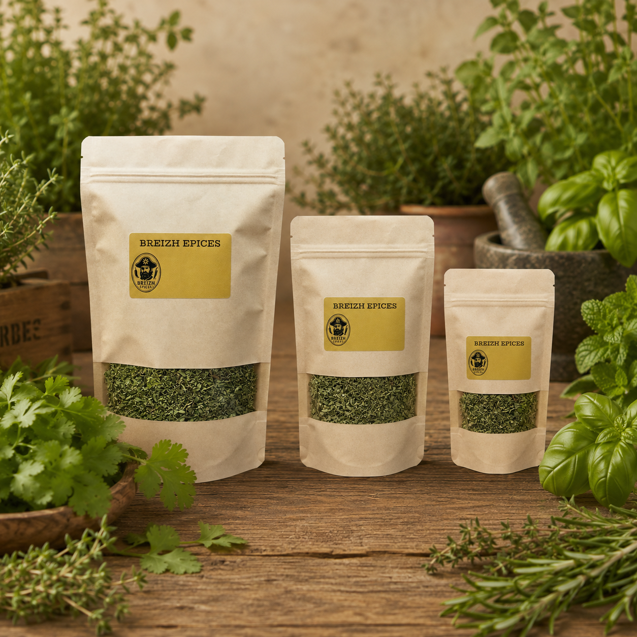 Feuilles de coriandre coupées