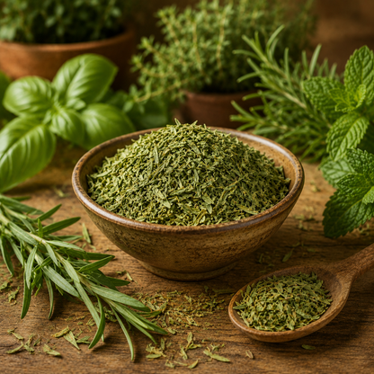 Feuilles d'estragon coupées